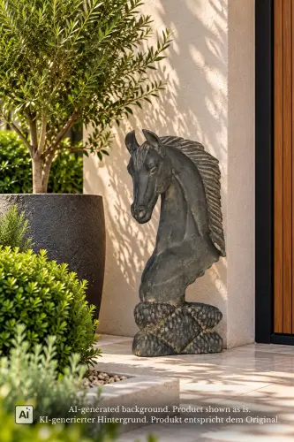 Product image of the product “Noble Horse, 80 cm Height, Cast Stone, Antique Finish ”
